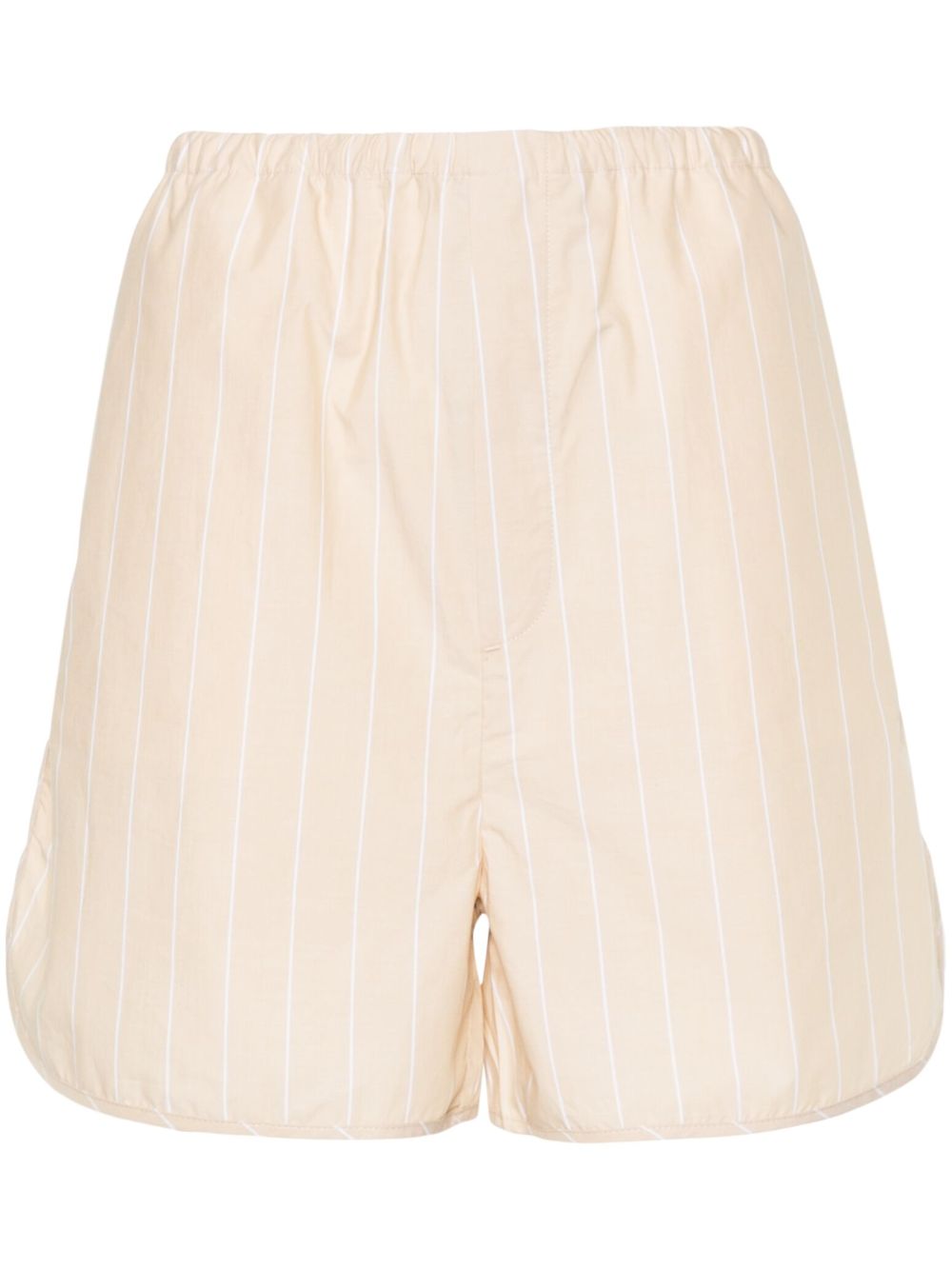 Striped organic-cotton shorts - Yellow