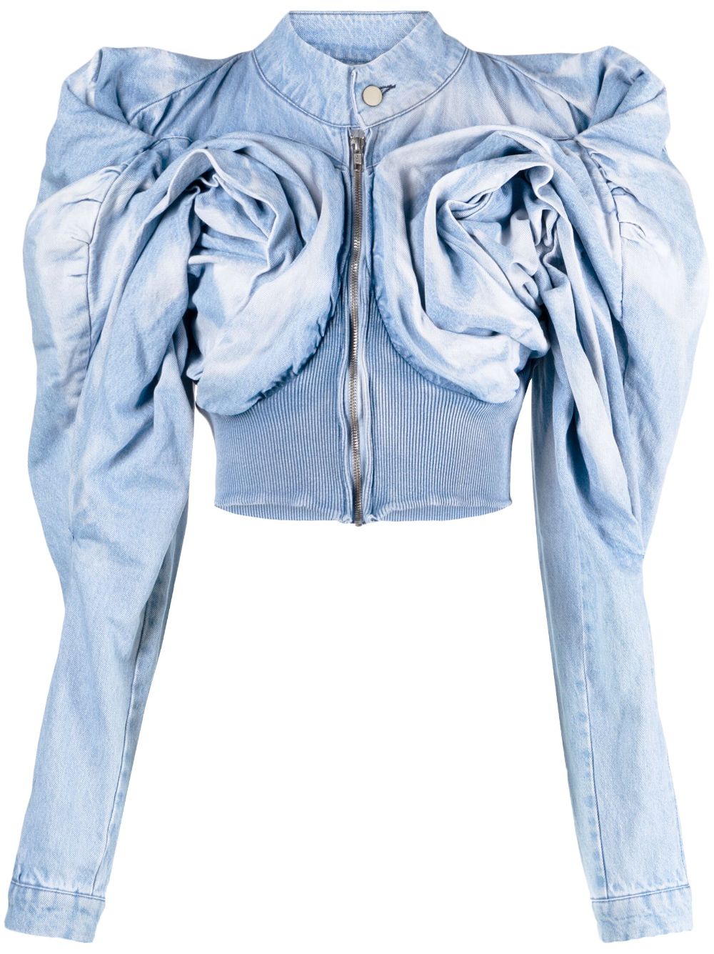 Scrapyard draped cropped jacket - Blue