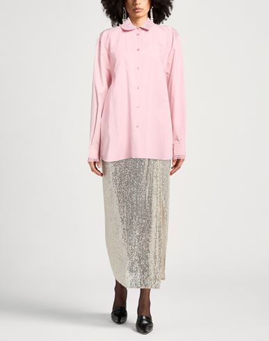 Woman Shirt Pink Size 2 Cotton, Silk