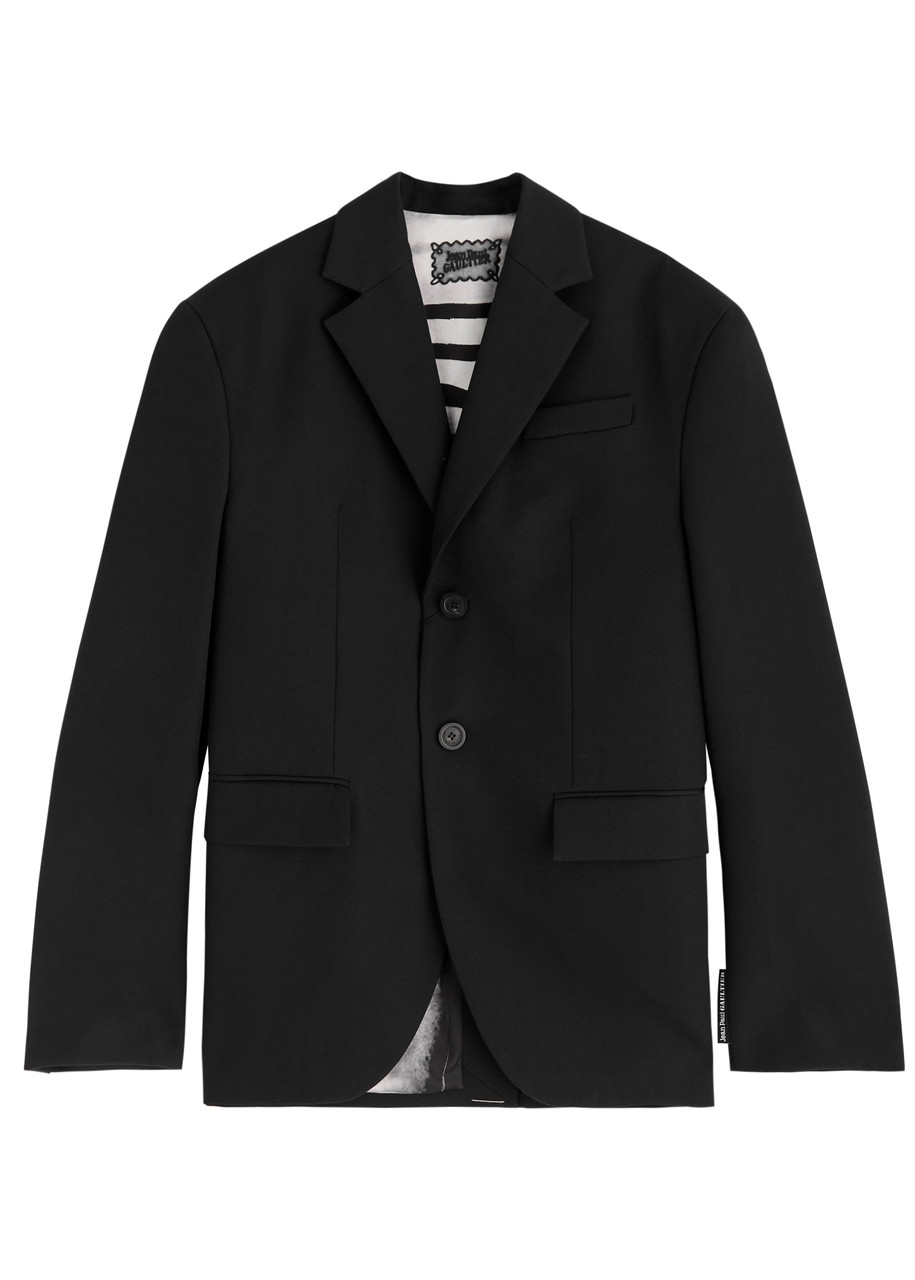 Oversized Wool Blazer - Black - 38 (UK10 / S)