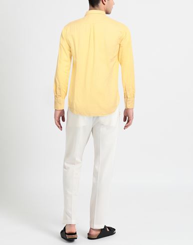 Man Shirt Yellow Size M Linen, Cotton