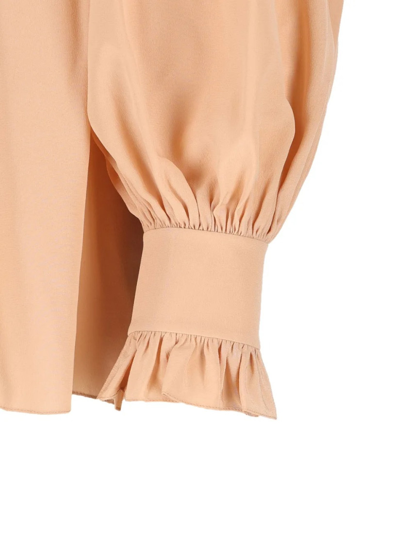 Oversized CrÊPe De Chine Ruffle Top