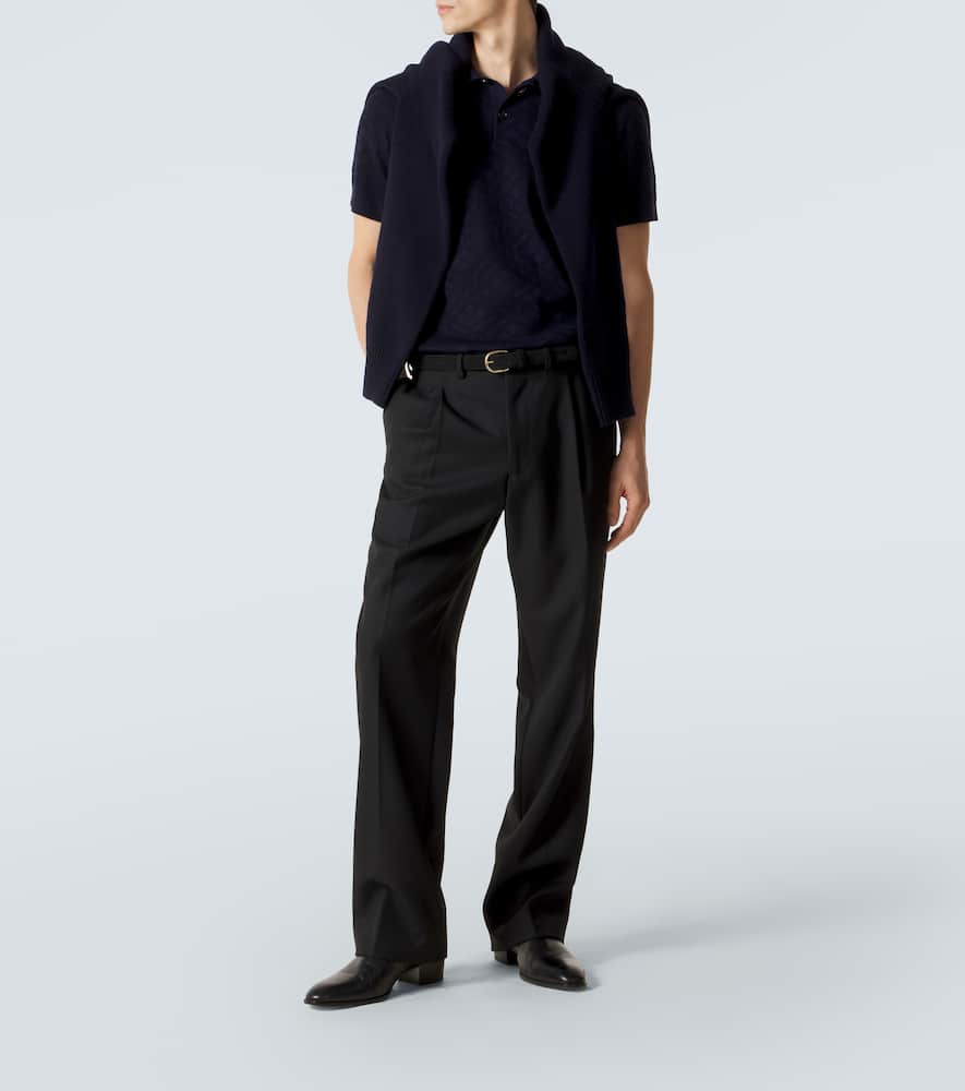 Wool polo shirt