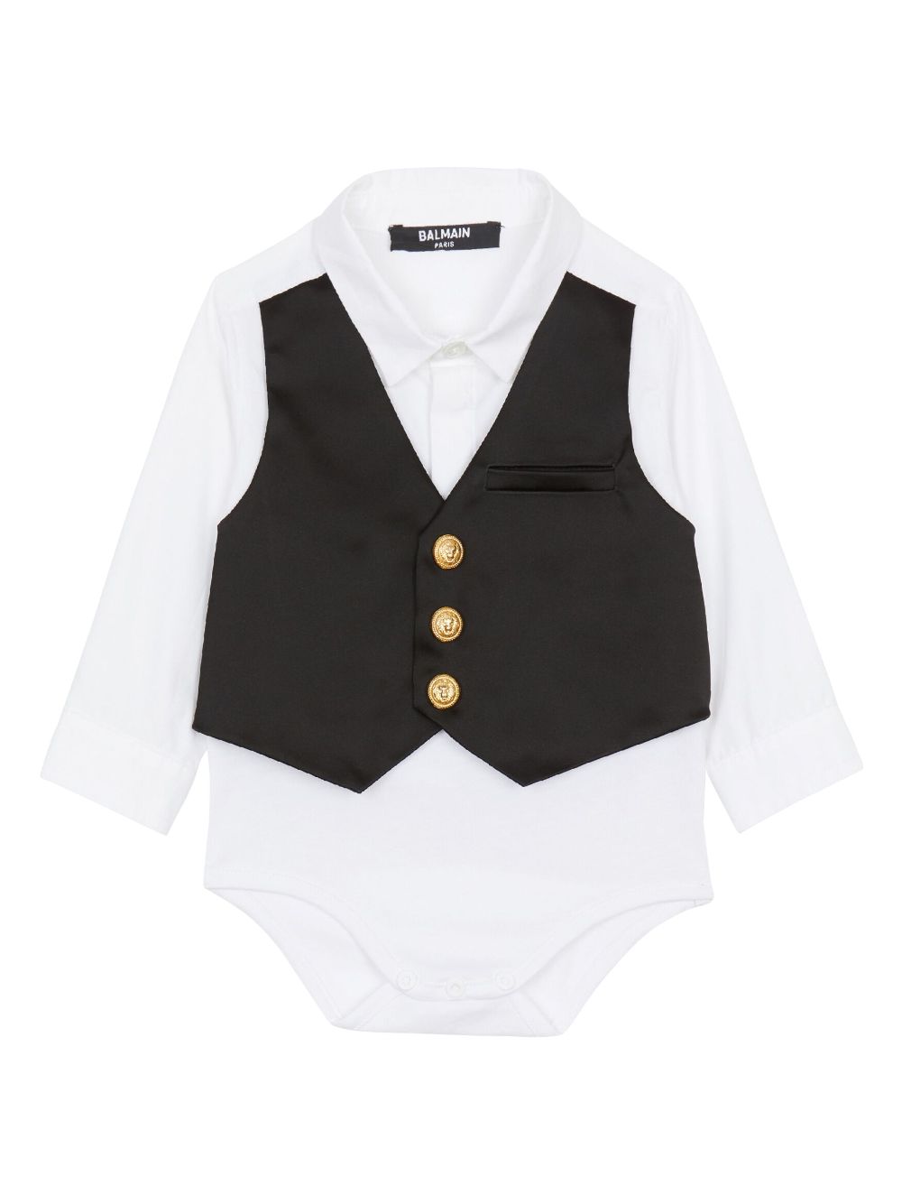 Waistcoat cotton babygrow - White