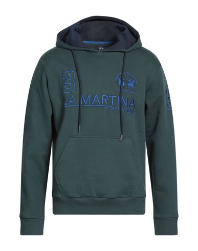 Man Sweatshirt Dark green Size L Cotton