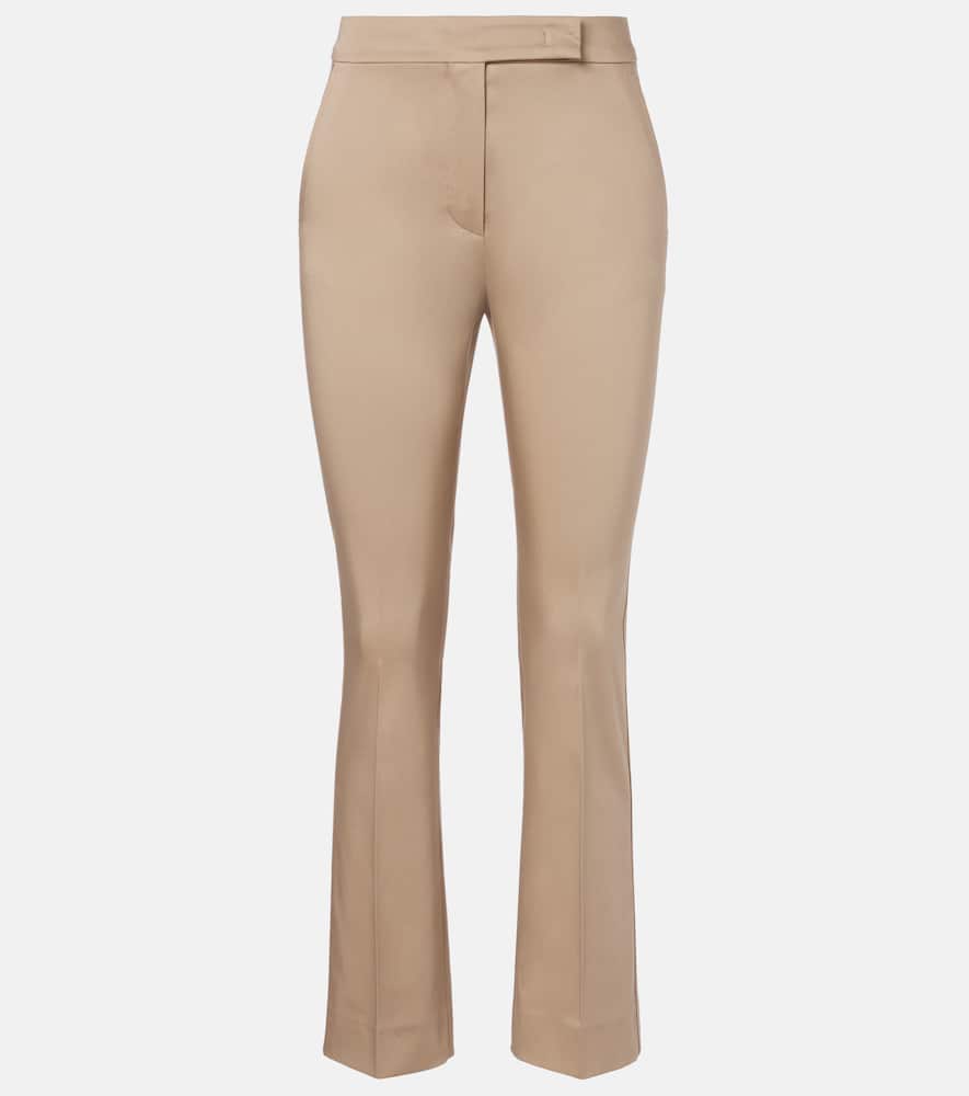 Cotton-blend cropped slim pants