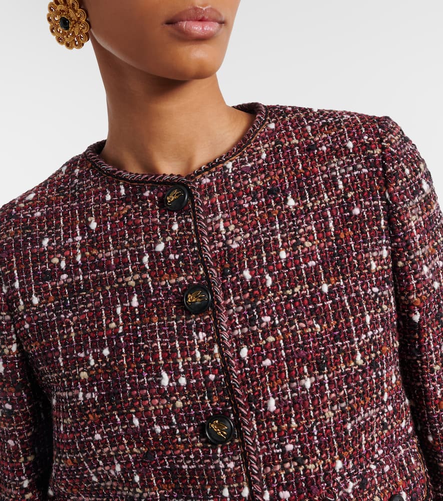 Cropped cotton-blend bouclé jacket
