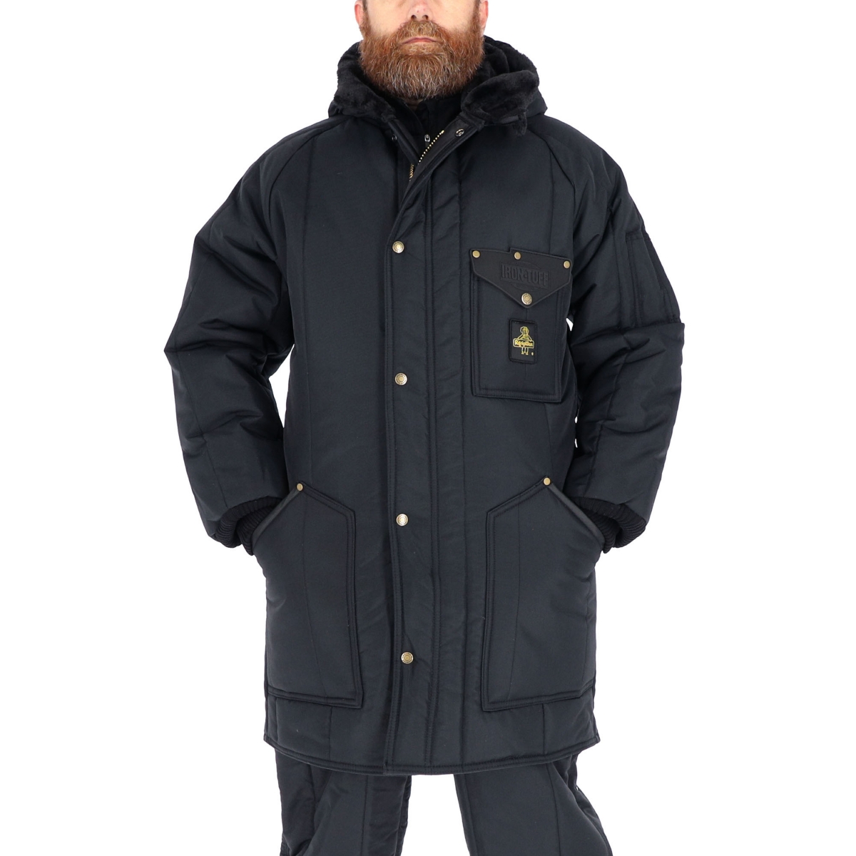 Big & Tall Iron-Tuff Ice Parka with Hood Water-Resistant Insulated Coat - Navy