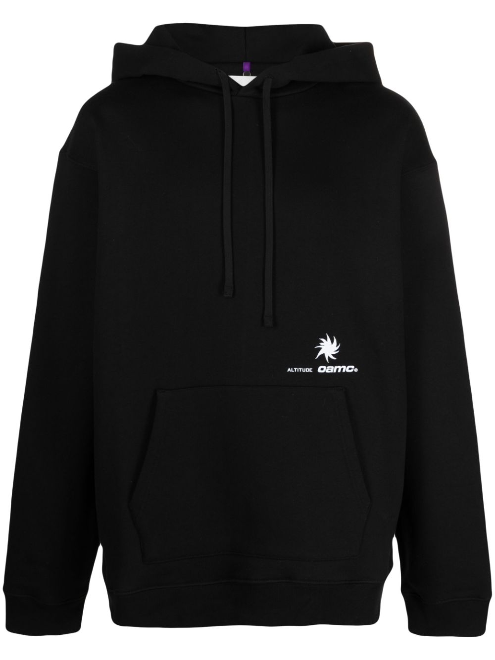 Logo-print drawstring hoodie - Black