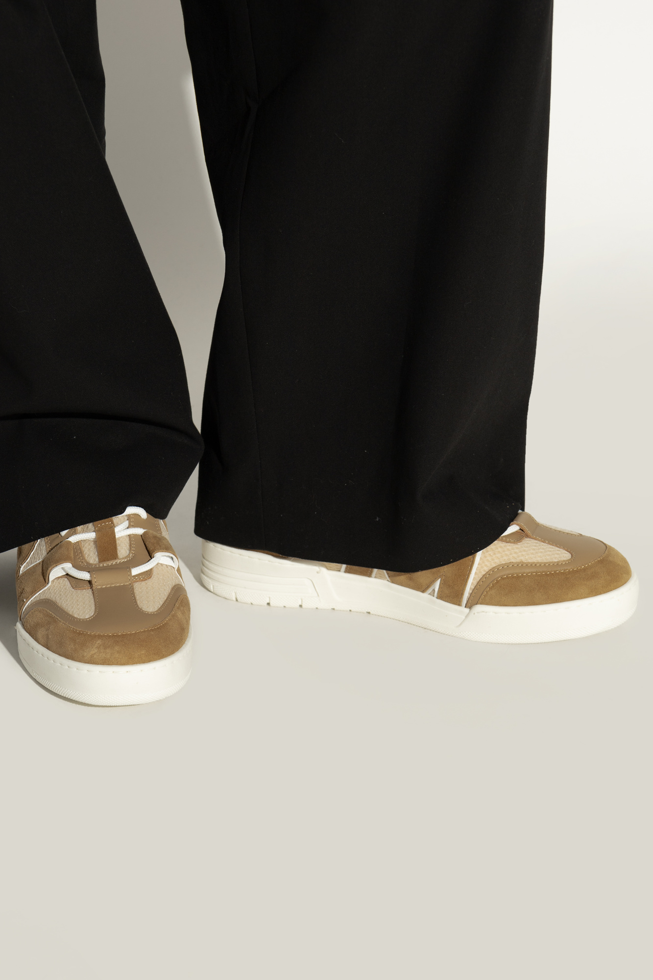 Sports Shoes With Logo, Men's, Beige