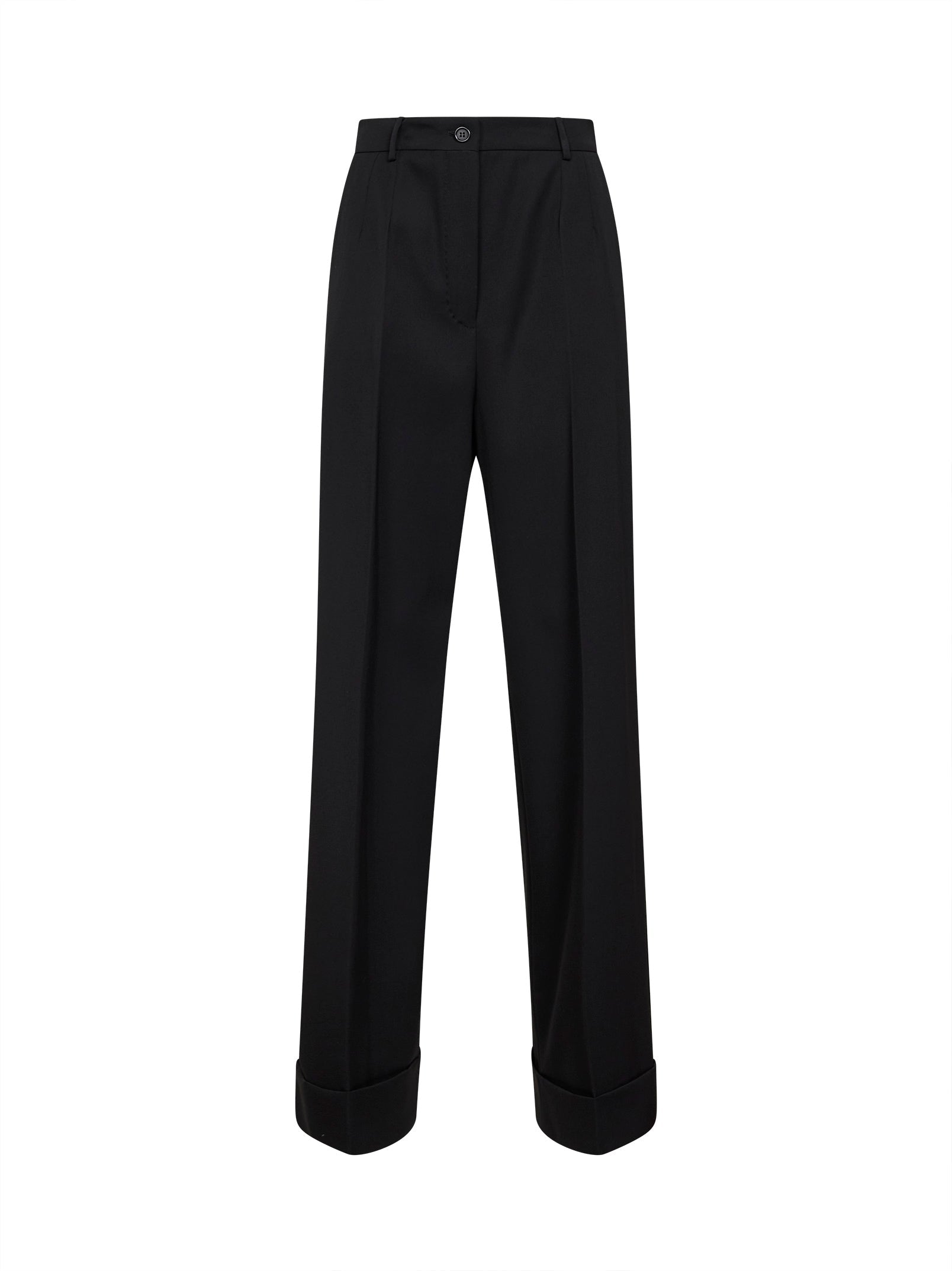 Virgin Wool Gabardine Trousers — Black