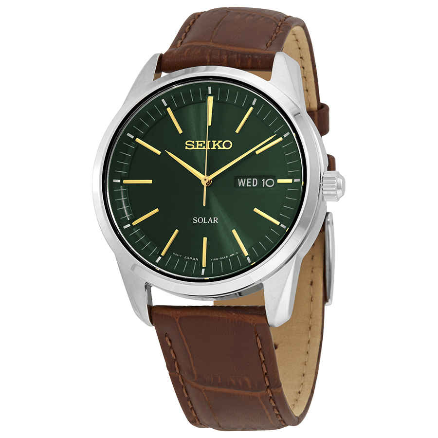 Dark Green Sunray Dial Solar Powered Mens Watch SNE529
