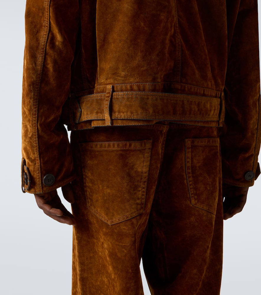 Vassel belted cotton biker jacket