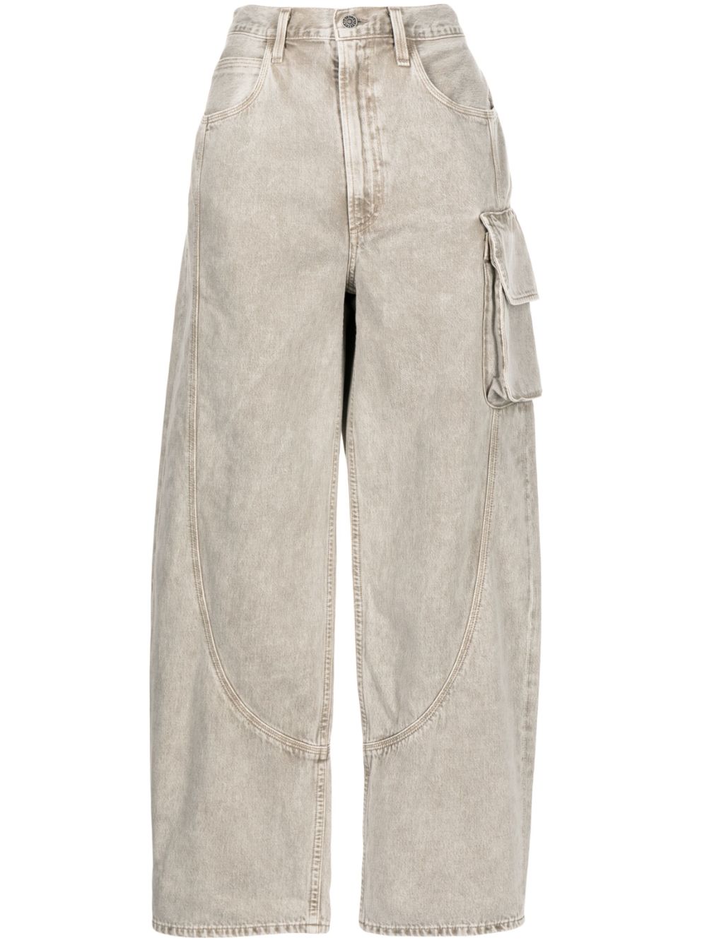 Cass wide-leg cargo jeans - Brown