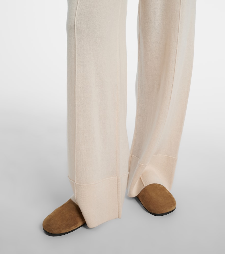 Wool and cashmere wide-leg pants