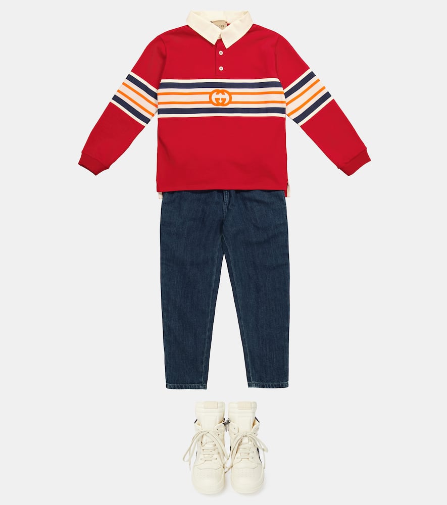 Rick Owens Kids Geobasket leather high-top sneakers