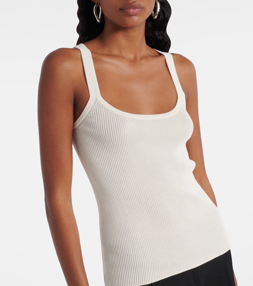 Helier ribbed-knit cotton-blend tank top