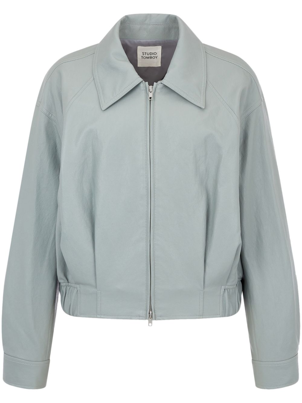 Faux-leather blouson jacket - Blue