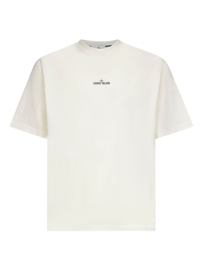 Logo-print crew neck T-shirt - Neutrals