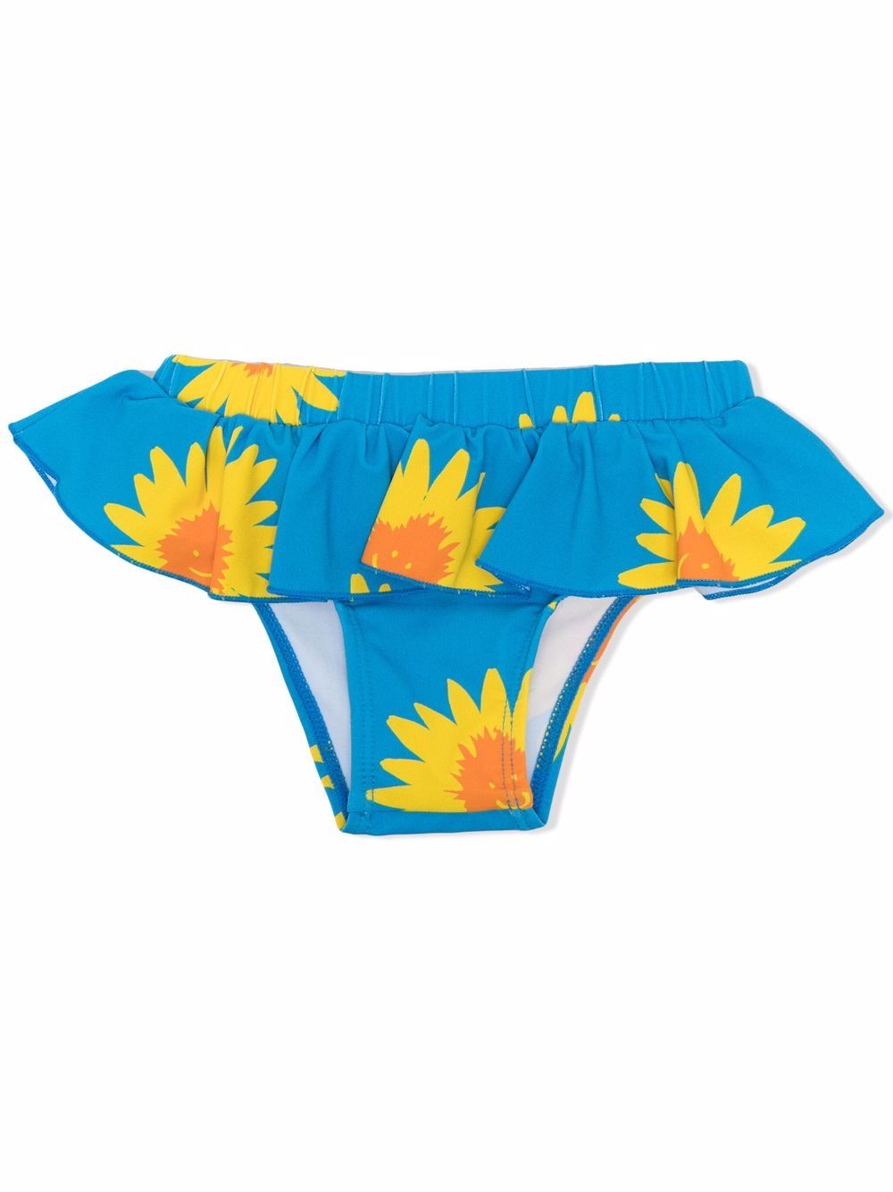 Sunflower-print swim bottoms - Blue