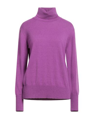 Woman Turtleneck Mauve Size 6 Wool, Cashmere