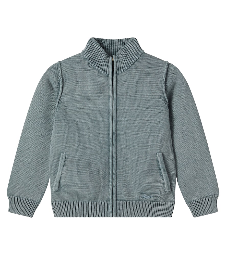 Lance zip-up cotton cardigan