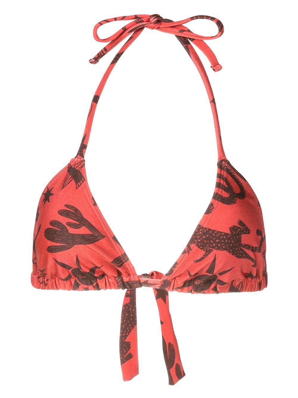Iasmin halterneck printed bikini top - Brown