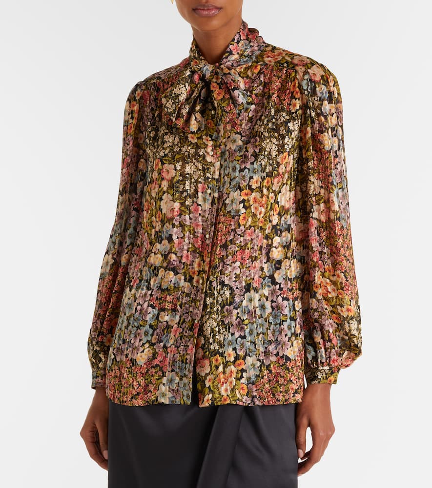 Floral silk blouse