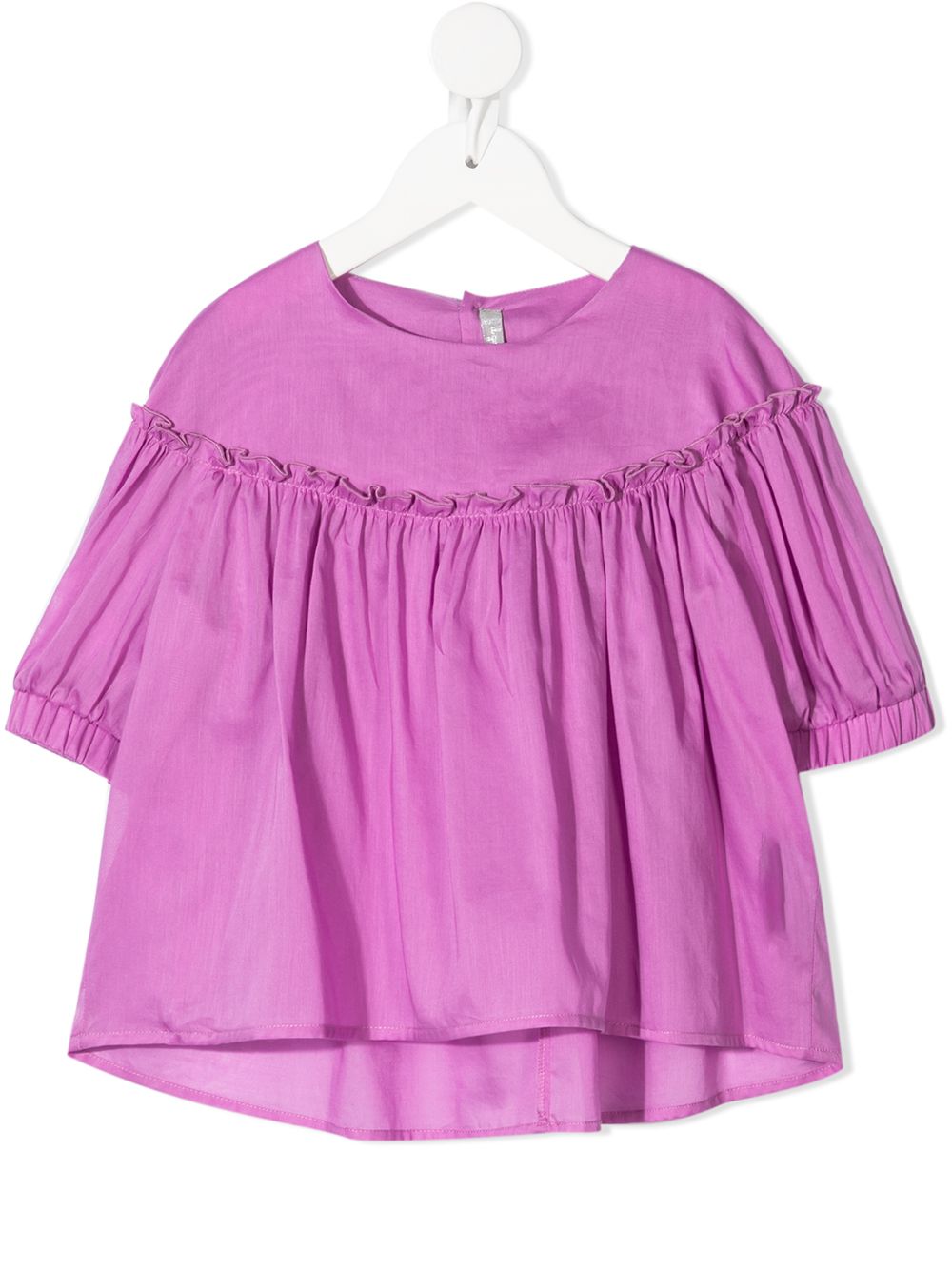 Ruched-detail cotton blouse - Pink