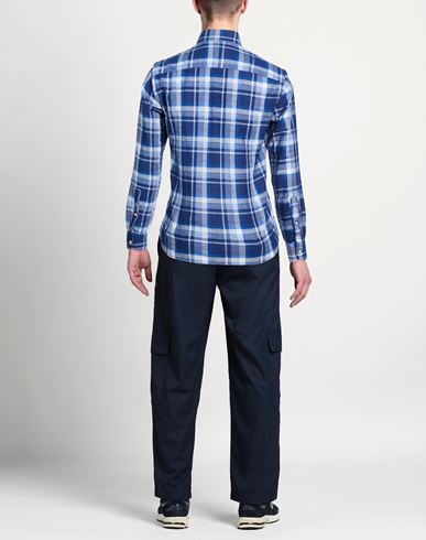 Man Shirt Blue Size 15 Cotton, Linen