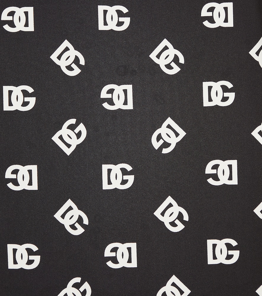 Logo silk-blend dress