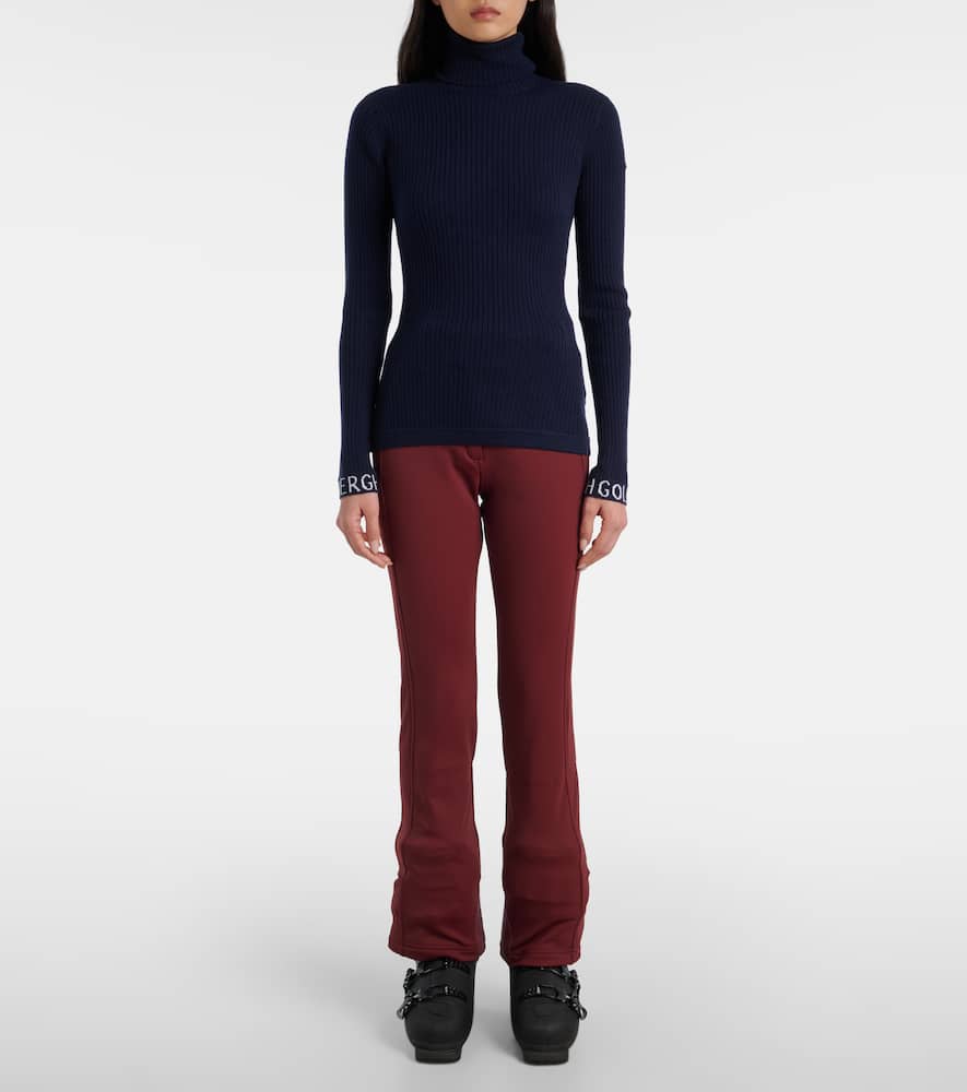 Mira ribbed-knit turtleneck ski top