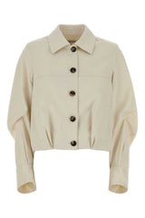 Cotton-Silk Blend Jacket — Ivory
