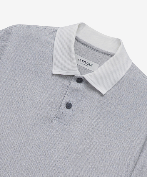 Collar Point Pullover Gray Oversized Short Sleeve Shirt