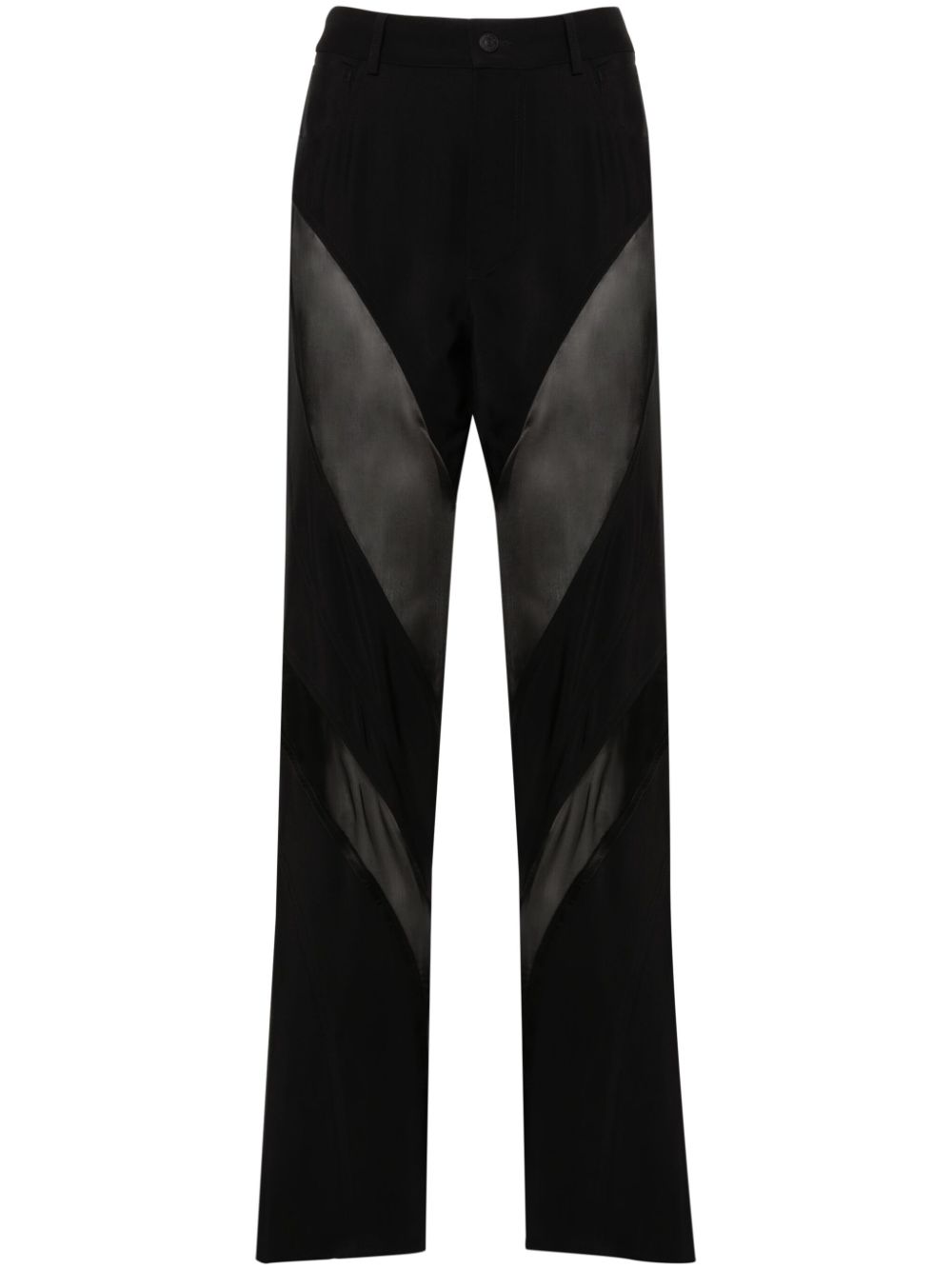 Silk-panelled trousers - Black