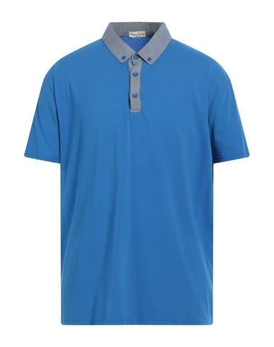 Cashmere Company Man Polo shirt Bright blue Size 40 Cotton