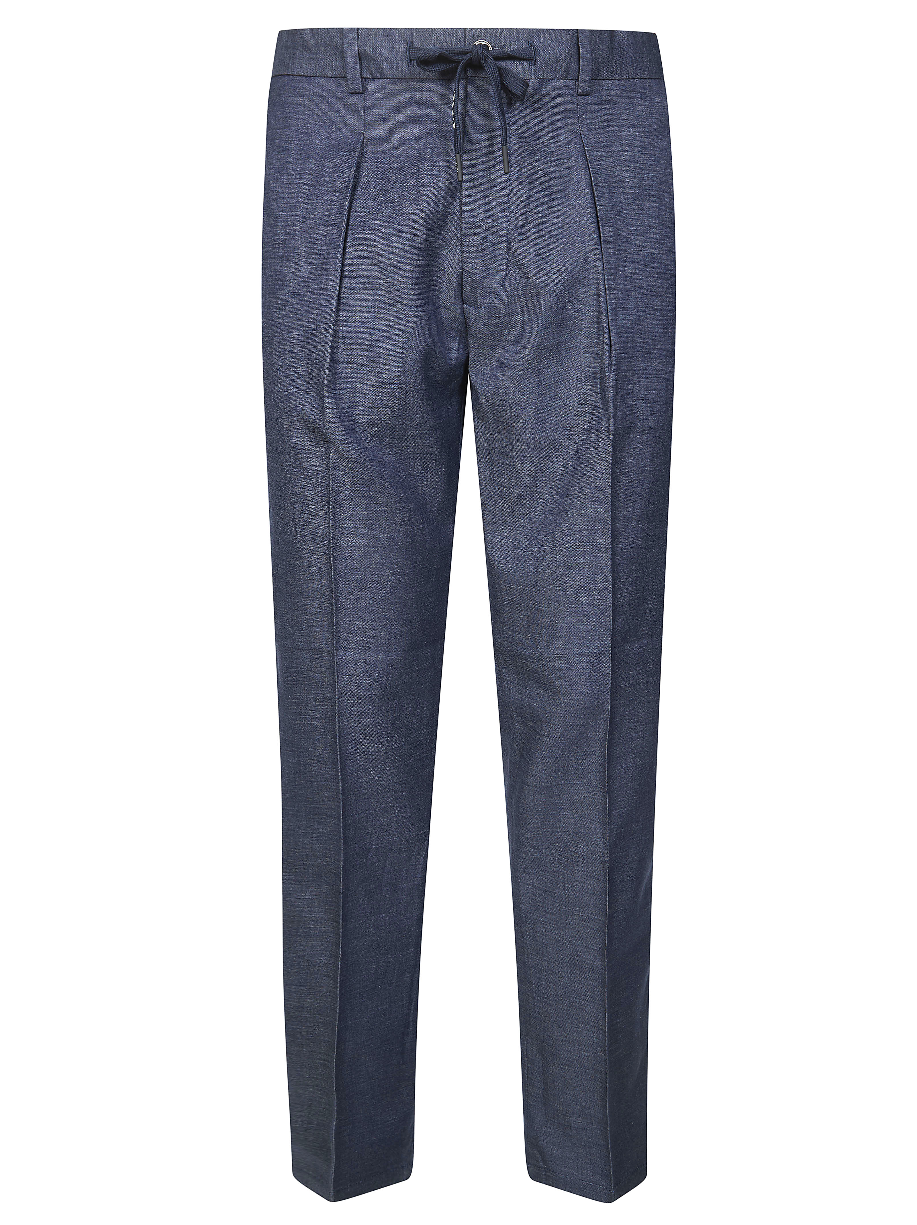 Men's Linen Cotton Pleated Trousers