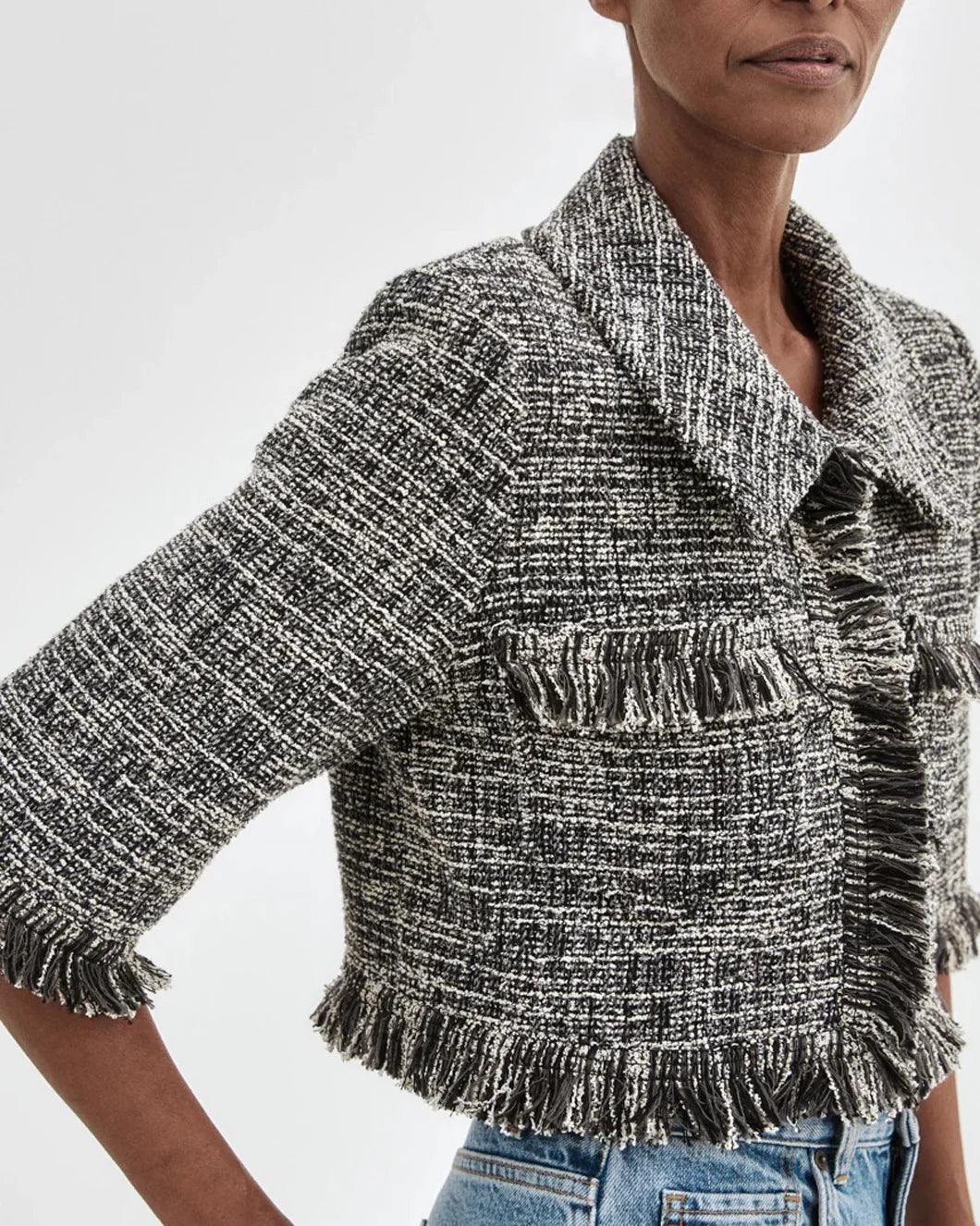 Cropped Sleeve Mini Jacket