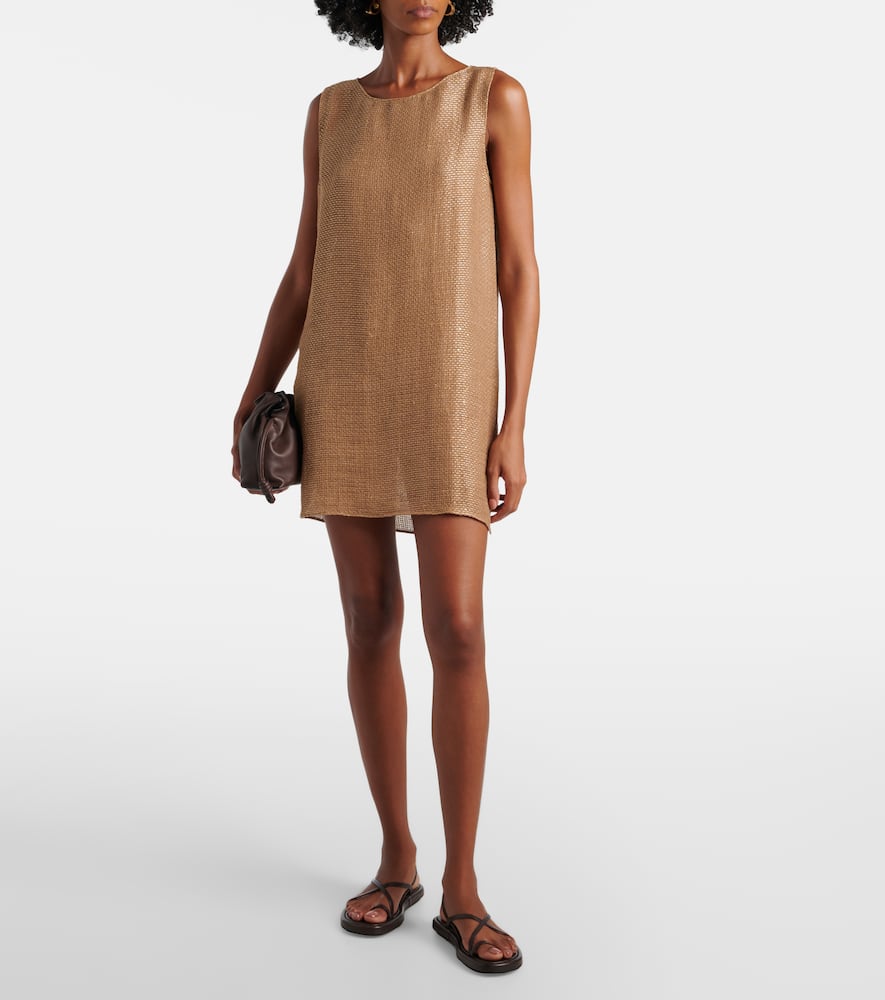 Stella sequined linen-blend minidress