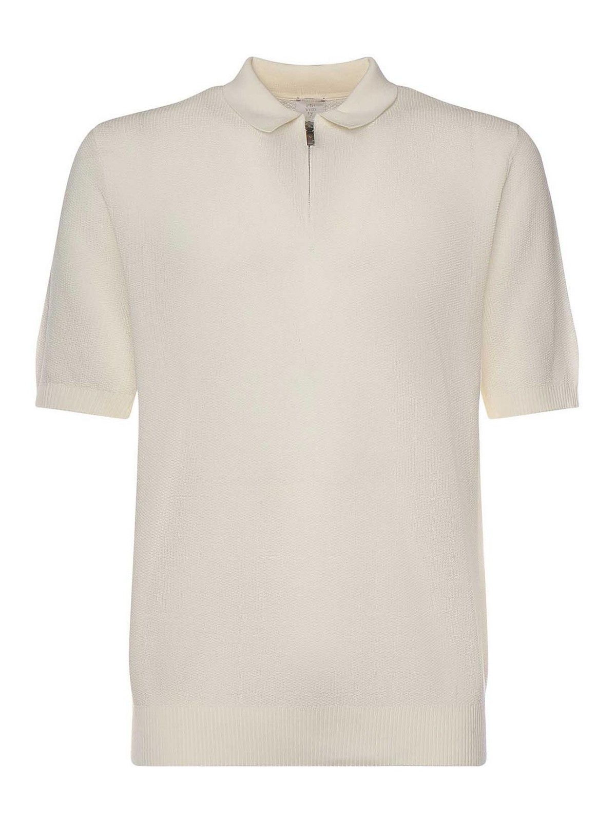 Cotton Zip-up Polo Shirt