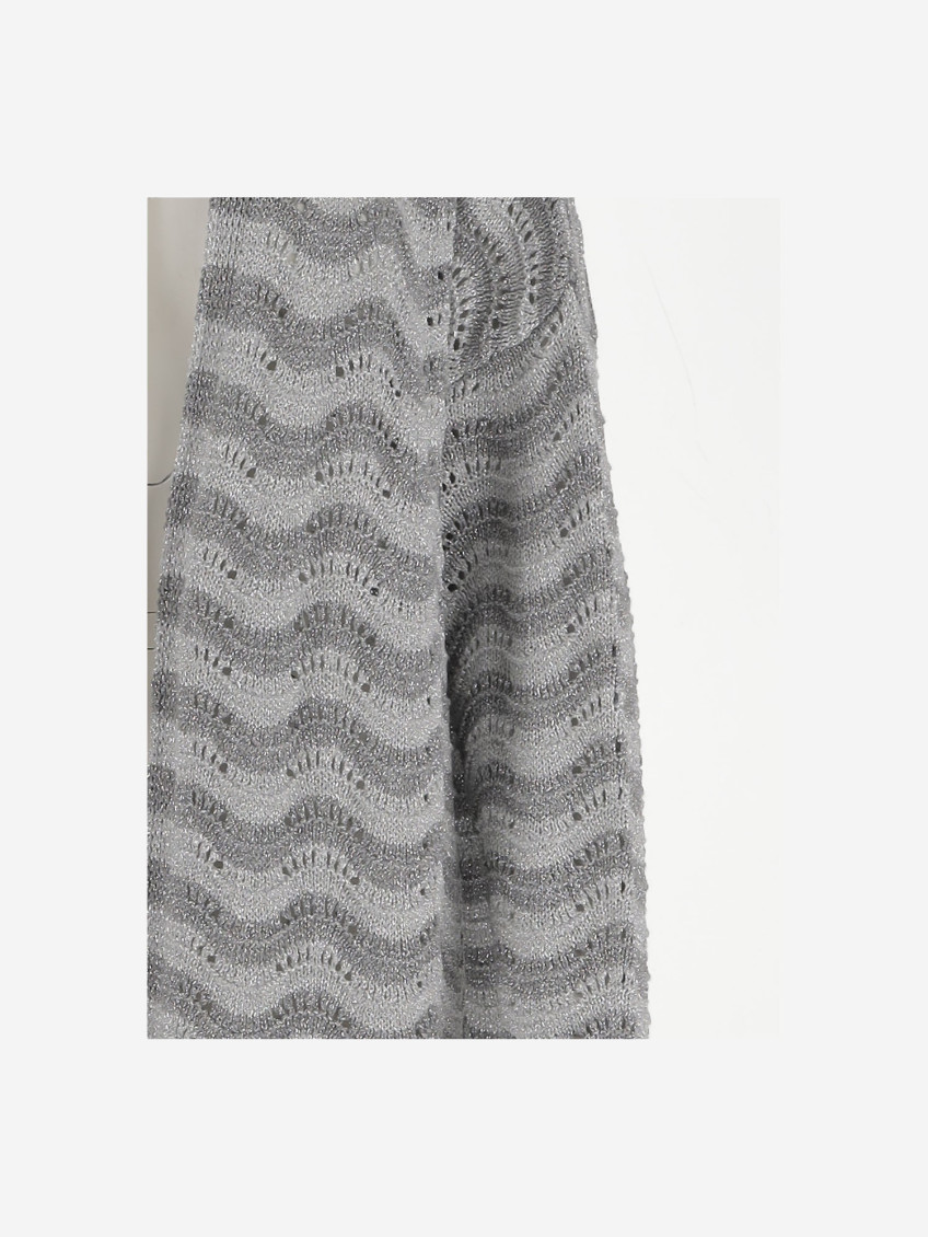 Grey Wavy-pattern Cardigan