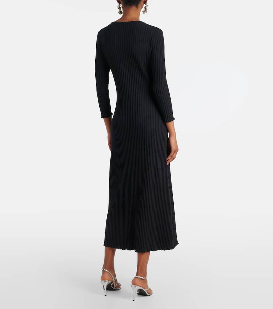 Ribbed-knit cotton-blend maxi dress
