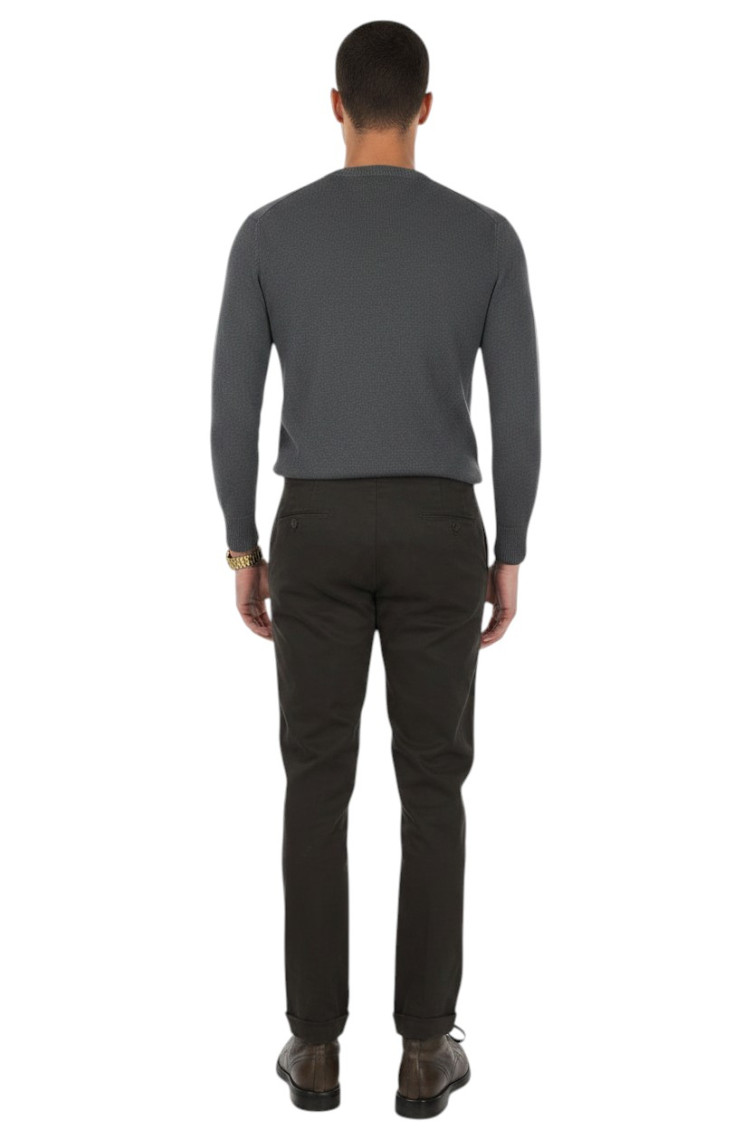 Brown Flat Front Trousers
