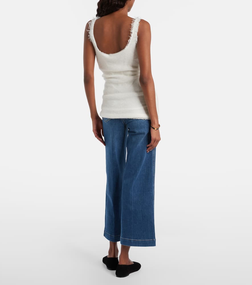 Seamed cropped wide-leg jeans
