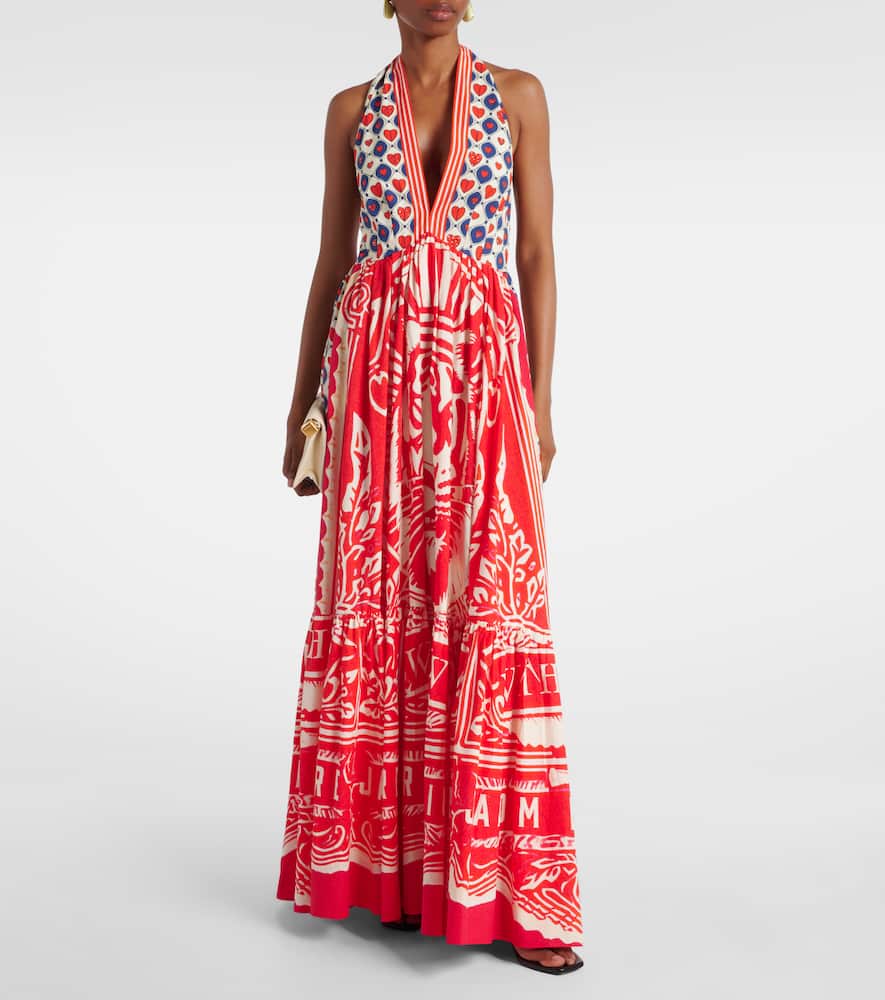 Rinse & Roar halter cotton maxi dress