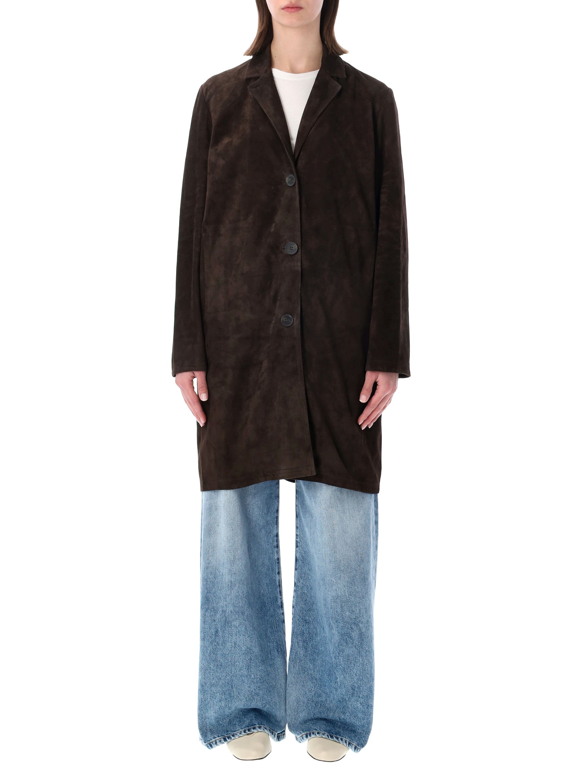 Suede Leather Coat