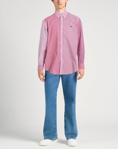 Man Shirt Burgundy Size S Cotton
