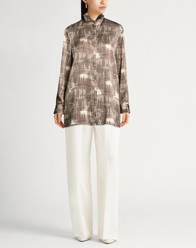 Woman Shirt Beige Size 16 Silk