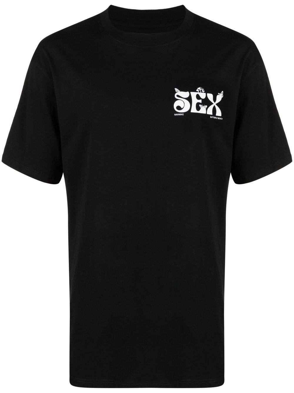 Slogan-print T-shirt - Black
