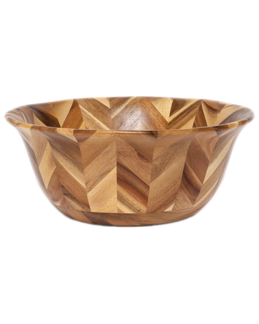International Acacia Hand Pieced Herringbone Bowl